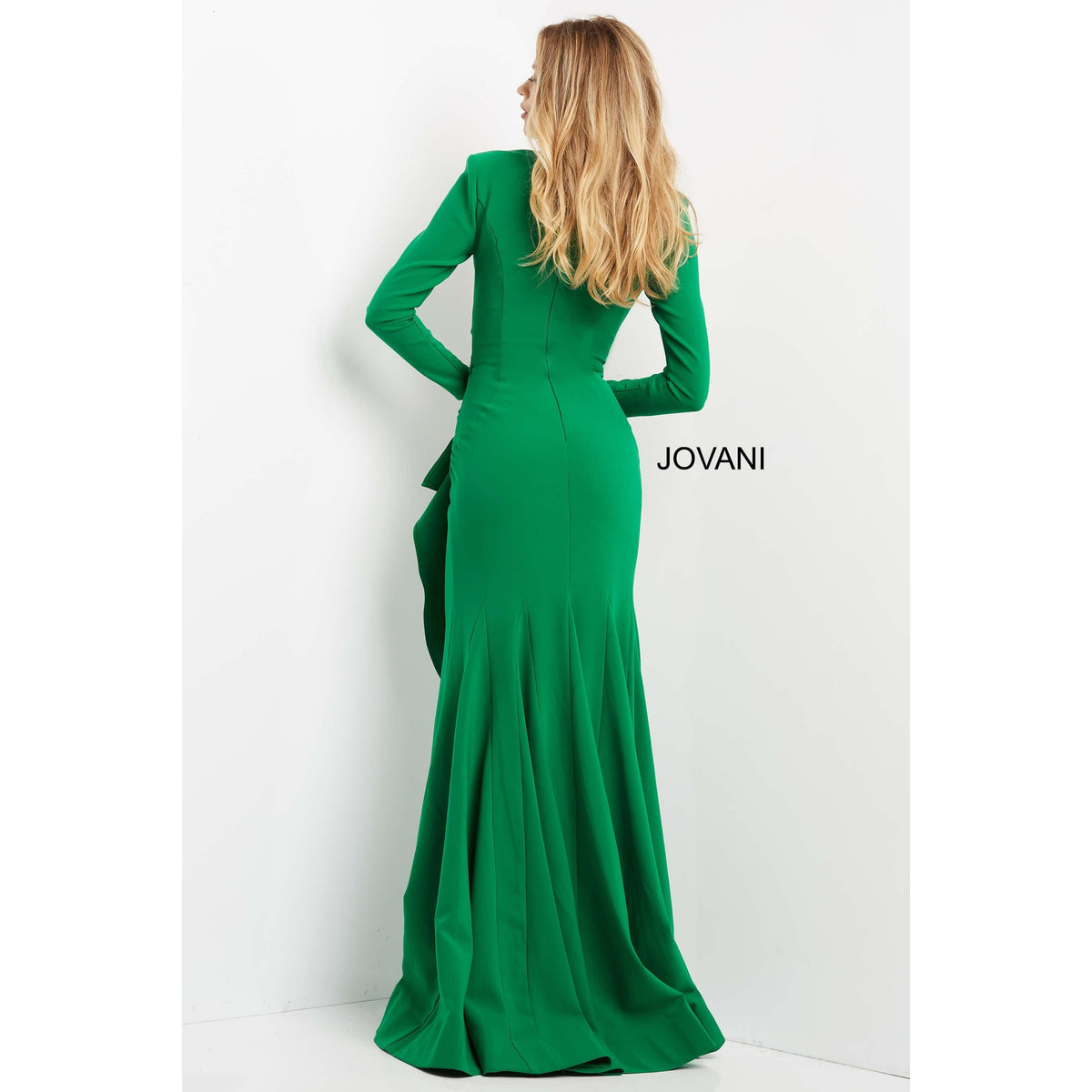 Jovani Evening Dress Jovani 06995 Long Sleeve V Neck Evening Dress