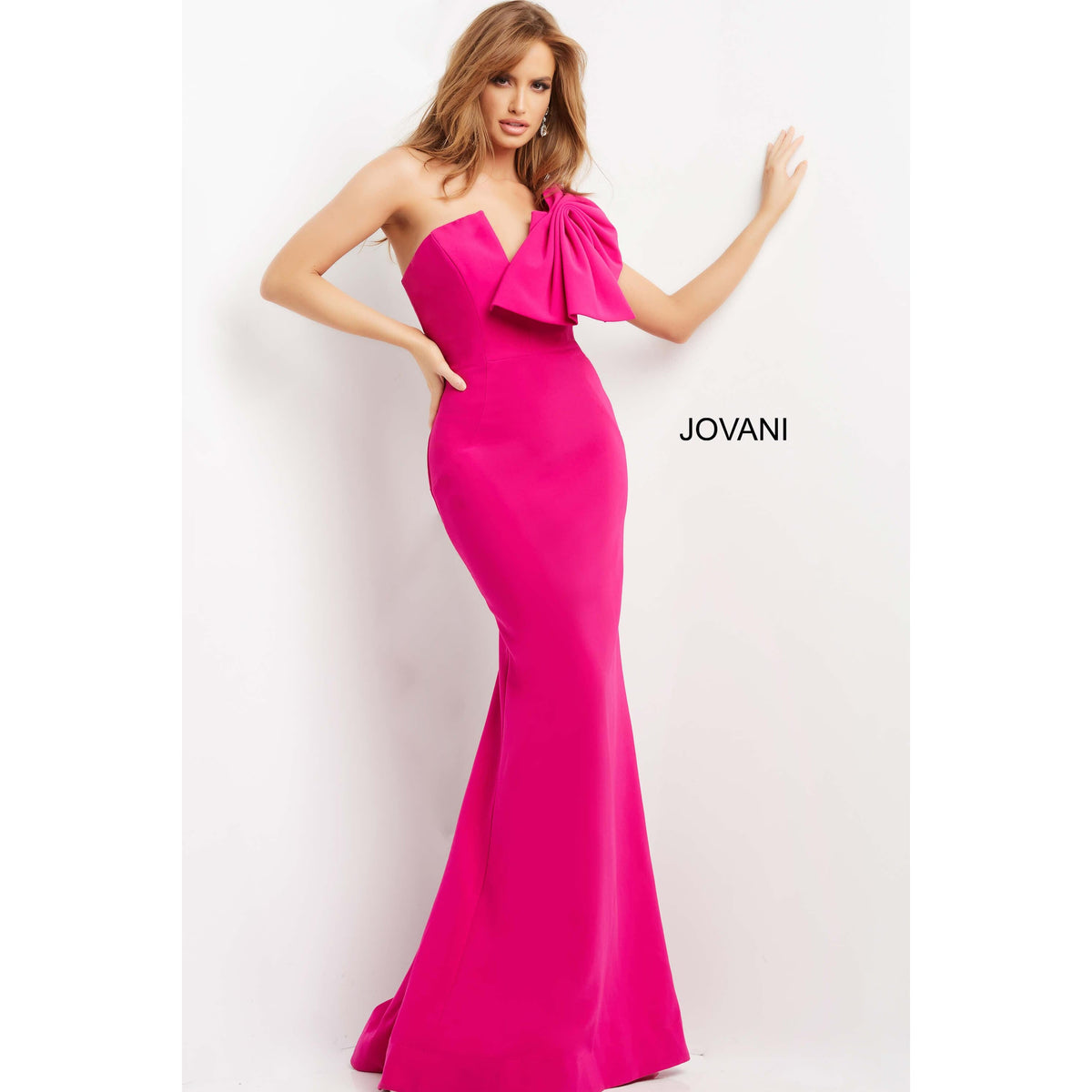 Jovani Evening Dress Jovani 07306 One Shoulder Form Fitting Evening Dress