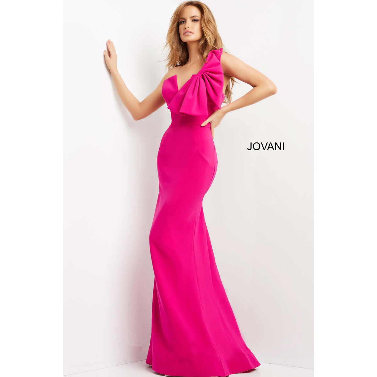 Jovani Evening Dress Jovani 07306 One Shoulder Form Fitting Evening Dress