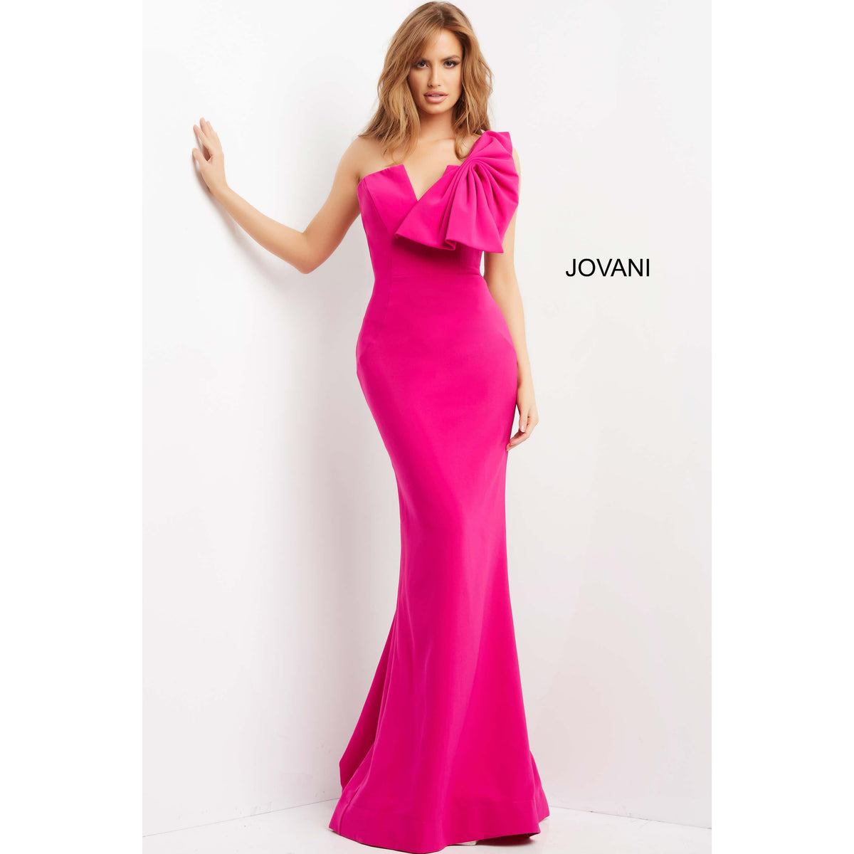 Jovani Evening Dress Jovani 07306 One Shoulder Form Fitting Evening Dress
