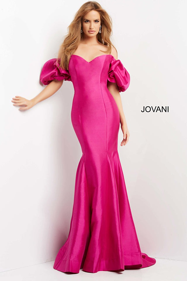 Jovani Evening Dress Jovani 09031 Orchid Off the Shoulder Sweetheart Neck Dress