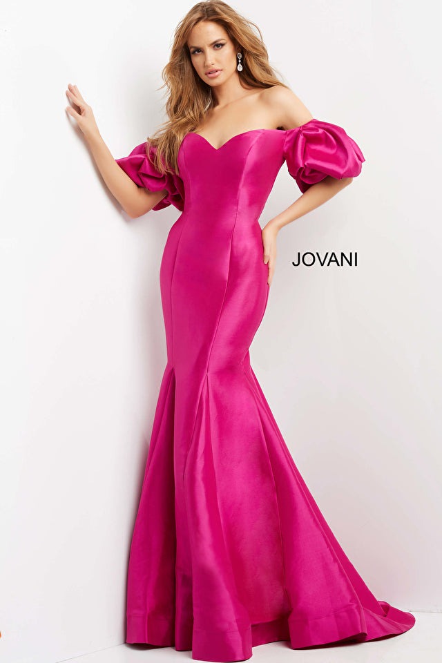 Jovani Evening Dress Jovani 09031 Orchid Off the Shoulder Sweetheart Neck Dress