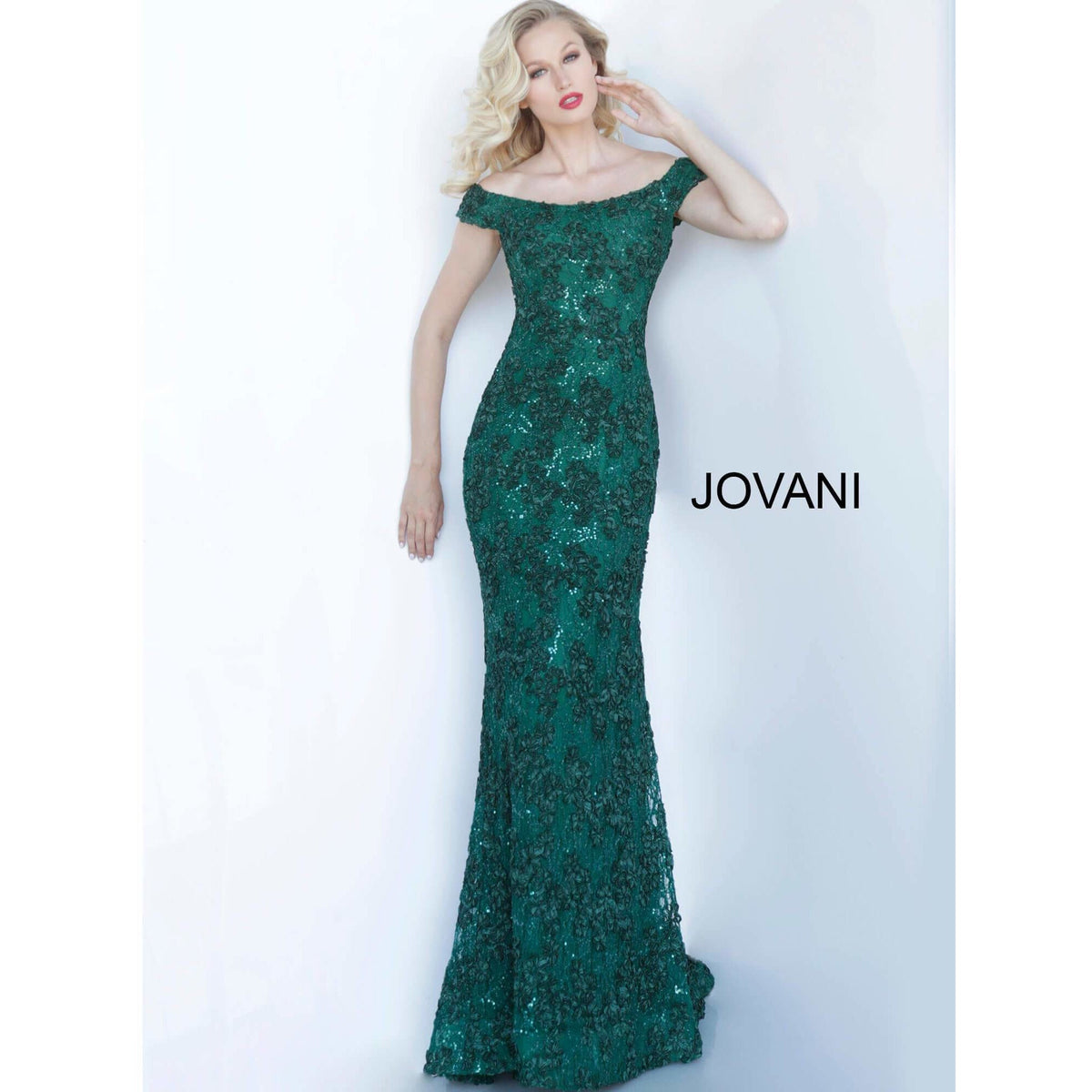 Jovani Evening Dress Jovani 1910 Off the Shoulder Fitted Evening Dress