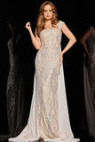 Jovani Evening Dress Jovani 23885 Nude Embellished Fitted Gown