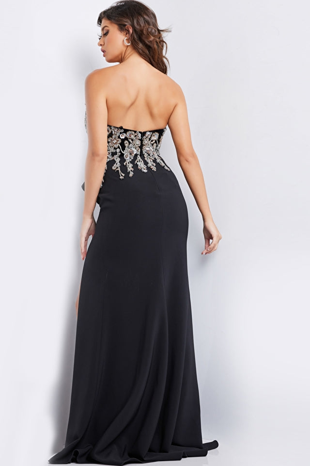 Jovani Evening Dress Jovani 23938 Black Embellished Bodice Fitted Dress