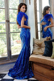 Jovani Evening Dress Jovani 32596  One Shoulder Feather Embellished Prom Dress