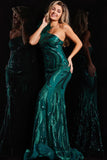 Jovani Evening Dress Jovani 32596  One Shoulder Feather Embellished Prom Dress