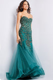 Jovani Evening Dress Jovani 37412 Emerald Sequin Embellished Gown