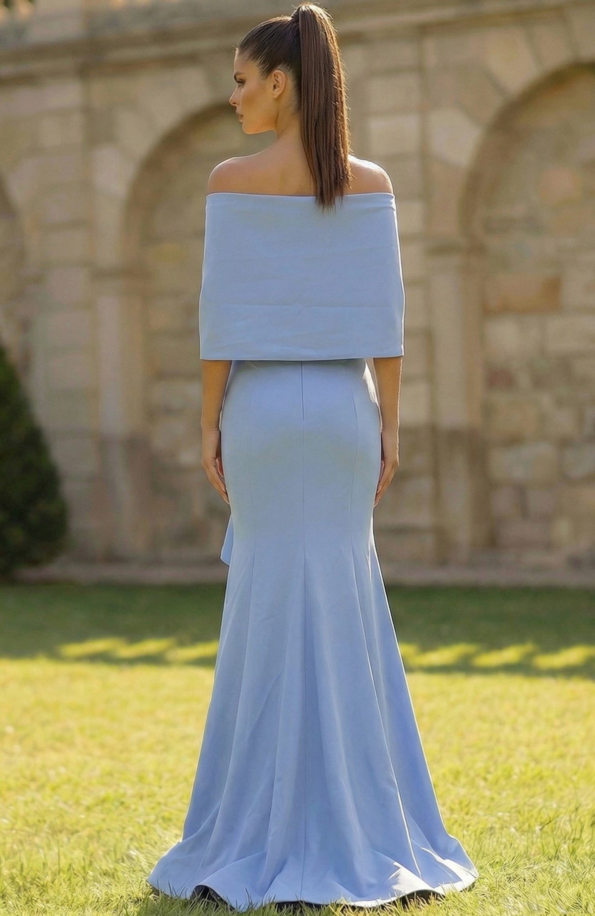 Jovani Evening Dress Jovani 50270 Off Shoulder Gown With Draped Wrap Detail