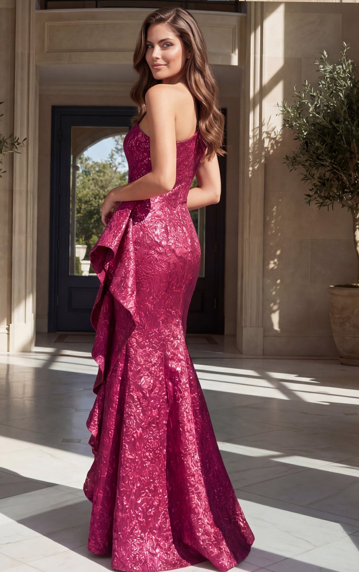 Jovani Evening Dress Jovani 52736 Mermaid Gown With Ruffle