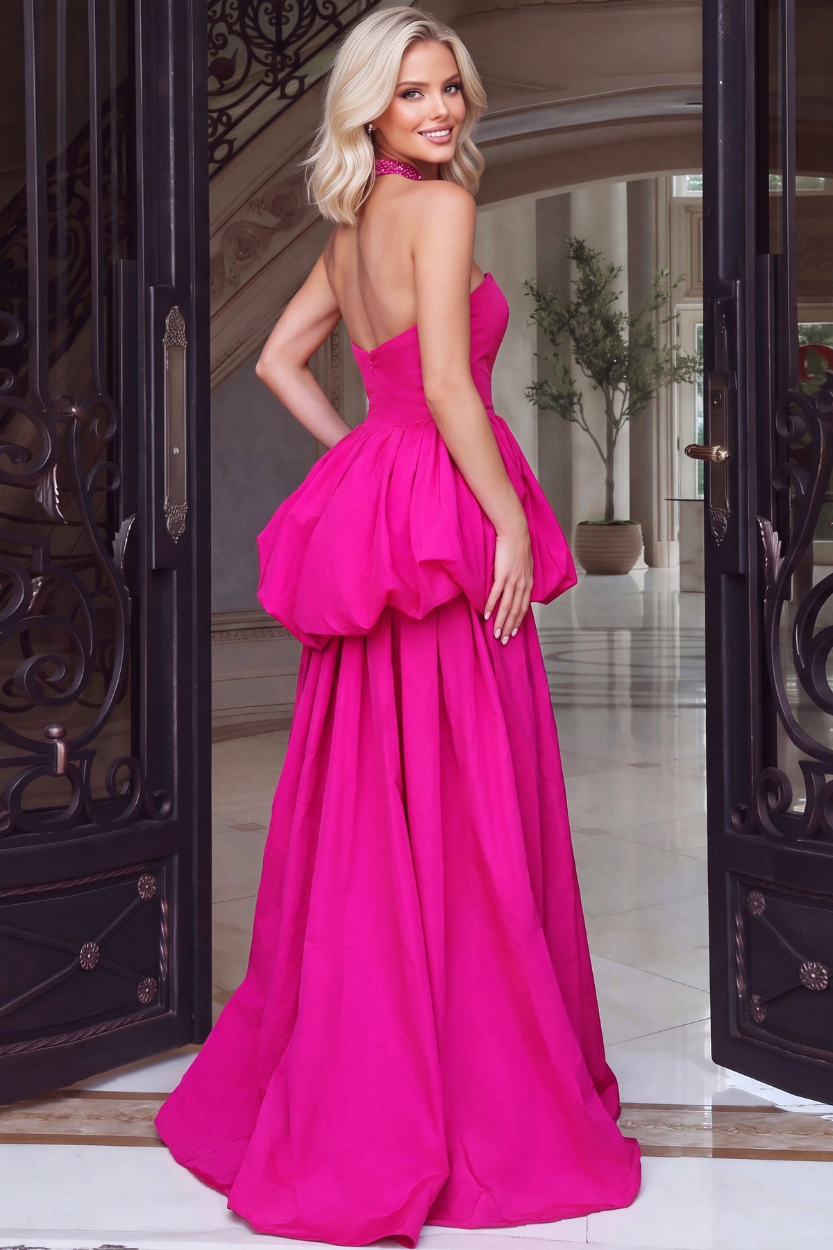 Jovani Evening Dress Jovani 53141 Strapless Sweetheart Bubble Peplum Ball Gown