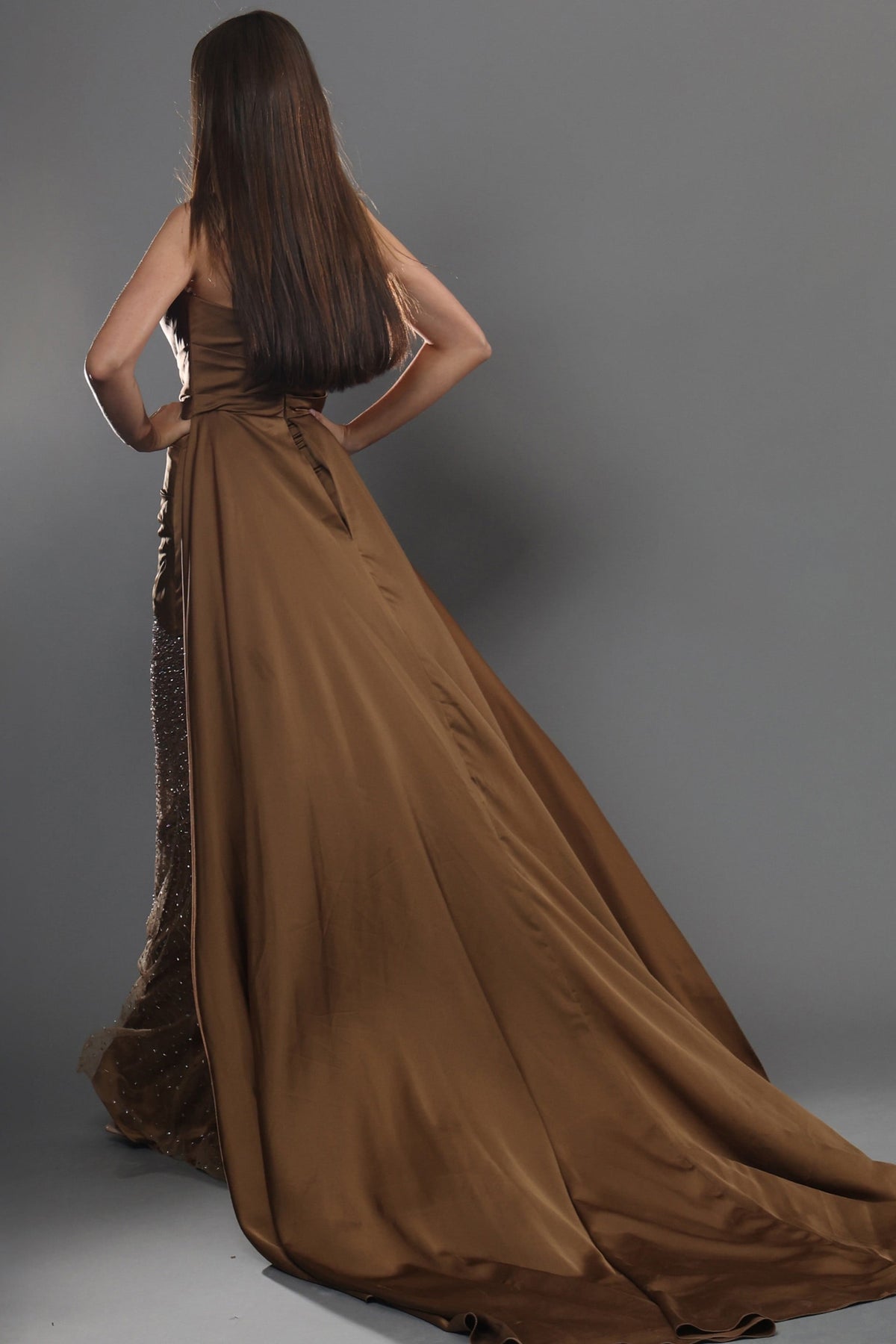 Jovani Evening Dress Strapless Draped Beaded Skirt Dress - Jovani 48142