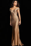 Jovani Evening Dresses Jovani 26068 Copper Embellished Fitted Evening Dress