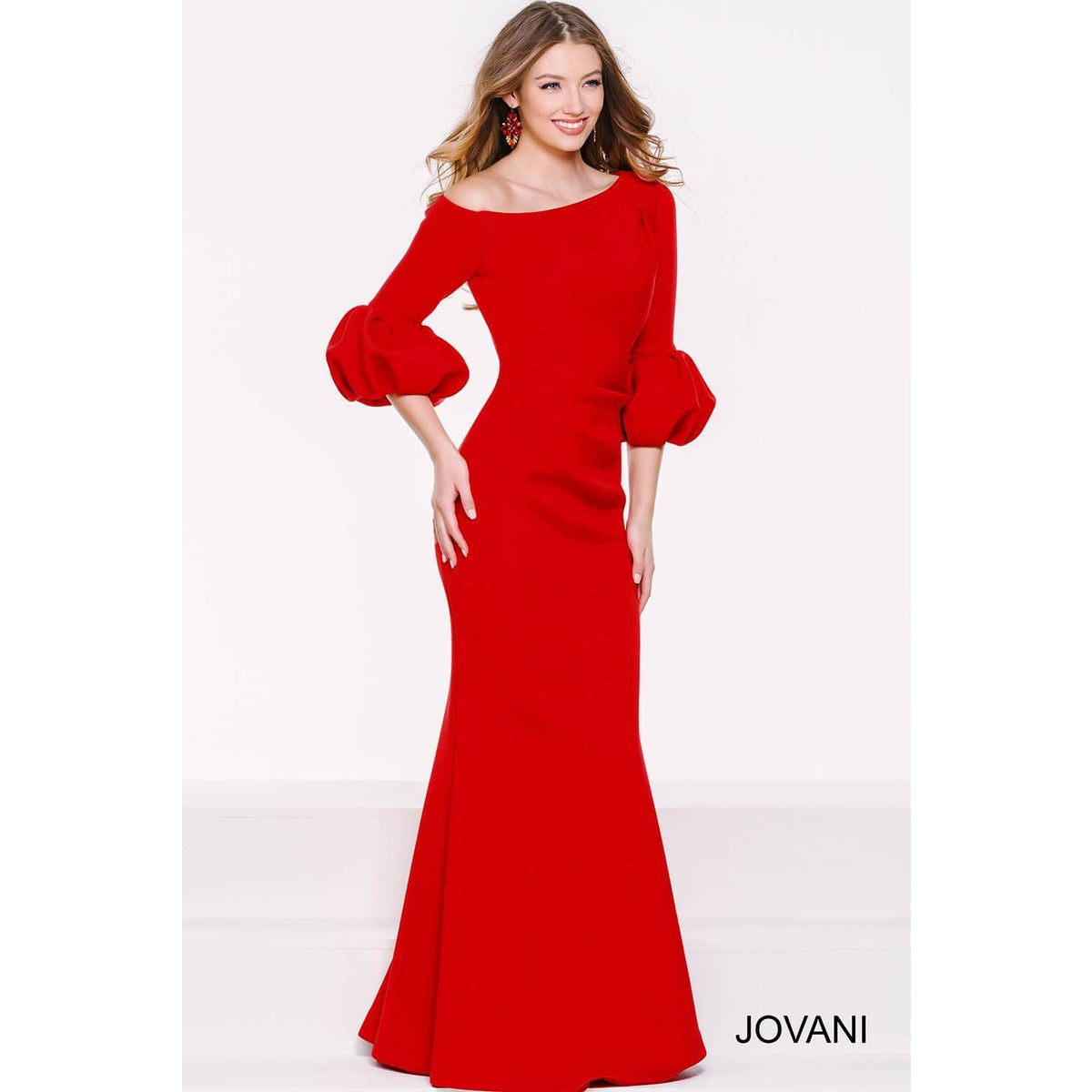 Jovani Evening Gown Jovani 39739 Off The Shoulder Scuba Mother of the Bride Dress