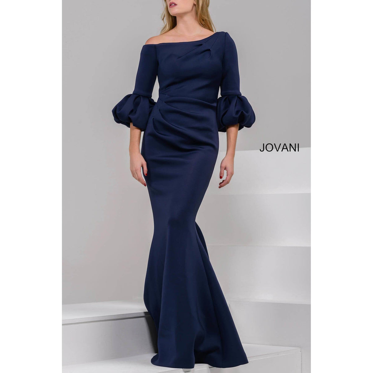 Jovani Evening Gown Jovani 39739 Off The Shoulder Scuba Mother of the Bride Dress