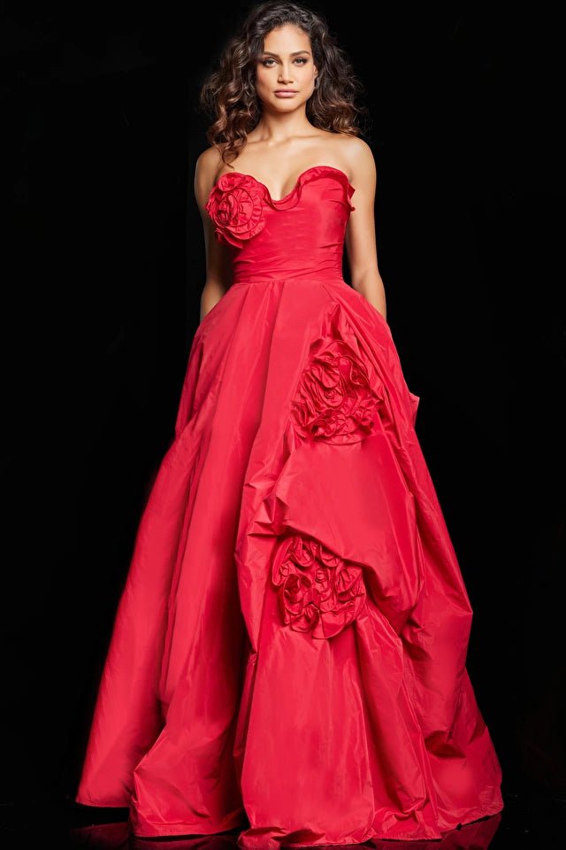 Jovani Evening Gowns Jovani 37266 Fuchsia Strapless Ball Gown