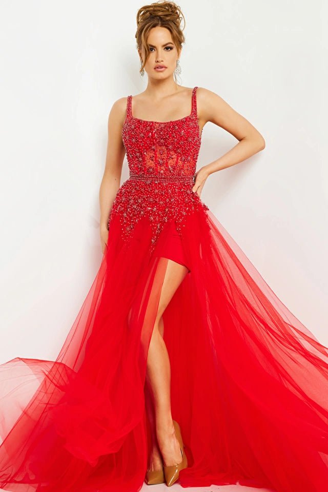 Jovani Jovani 03954 Beaded Bodice Open Back Gown