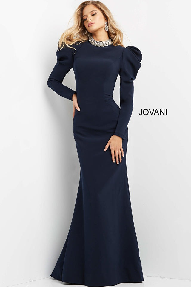 Jovani Jovani 08470  Long Sleeve High Neck Evening Gown