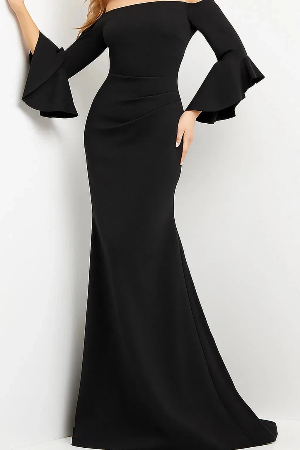 Jovani Mother of the Bride Jovani 07065  Off the Shoulder Bell Sleeve Dress