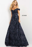 Jovani Mother of the Bride Jovani 07162 Navy Embellished A Line Evening Dress