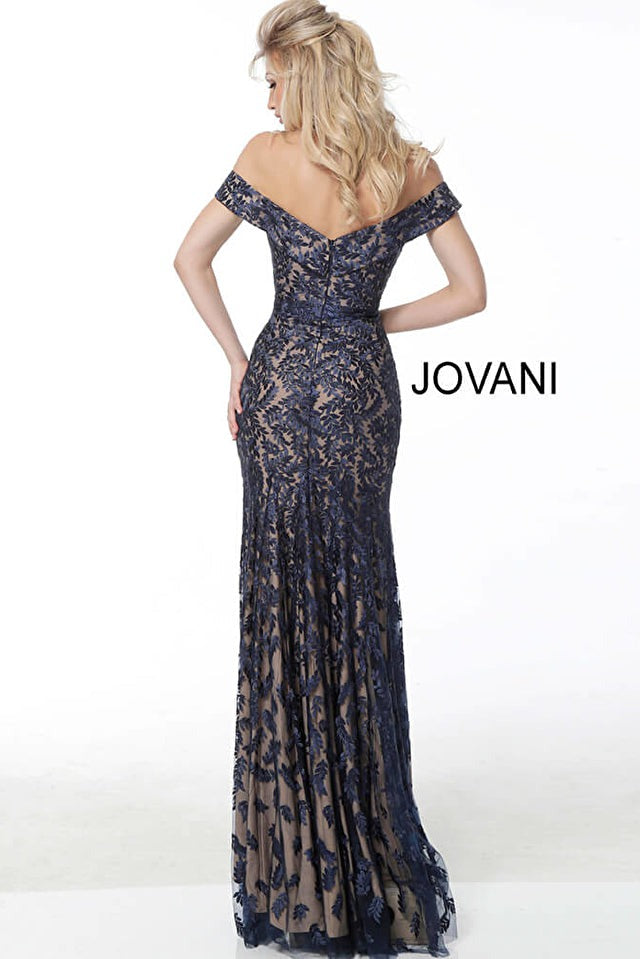 Jovani Mother of the Bride Jovani 49634 Light Blue Off the Shoulder Mother of the Bride Dress