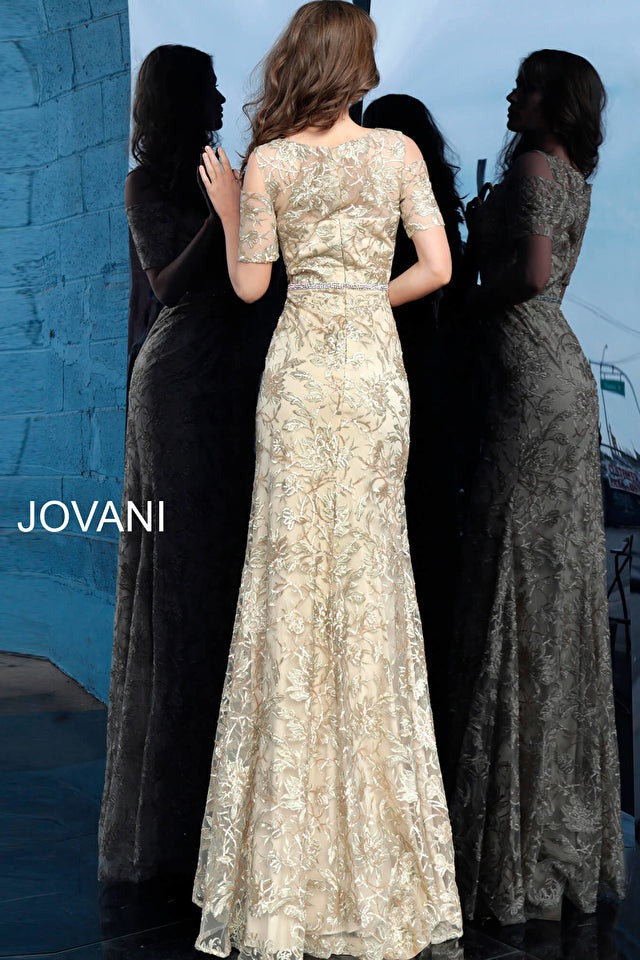Jovani Mother of the Bride Jovani 63649 Form Fitting Embellished Mother of the Bride Dress