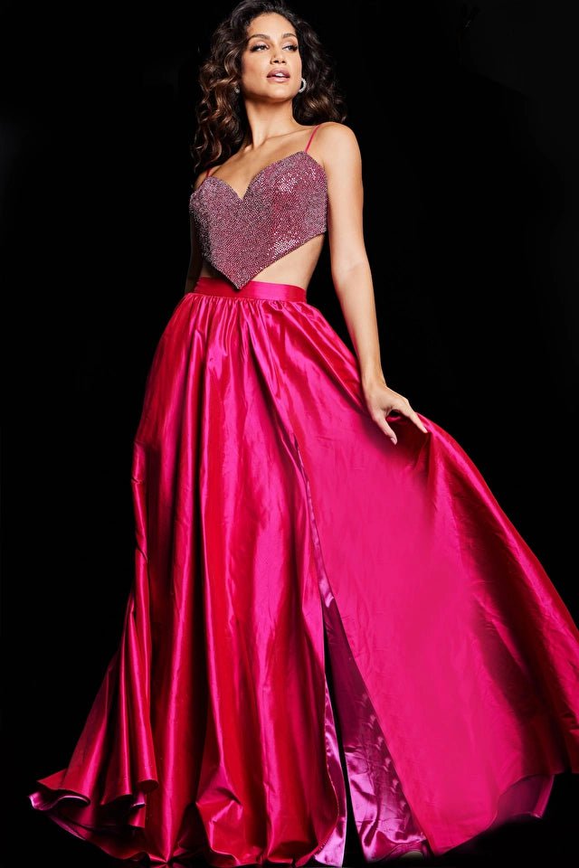 Jovani pageant gown Jovani 37045 Fuchsia Two Piece A Line Gown