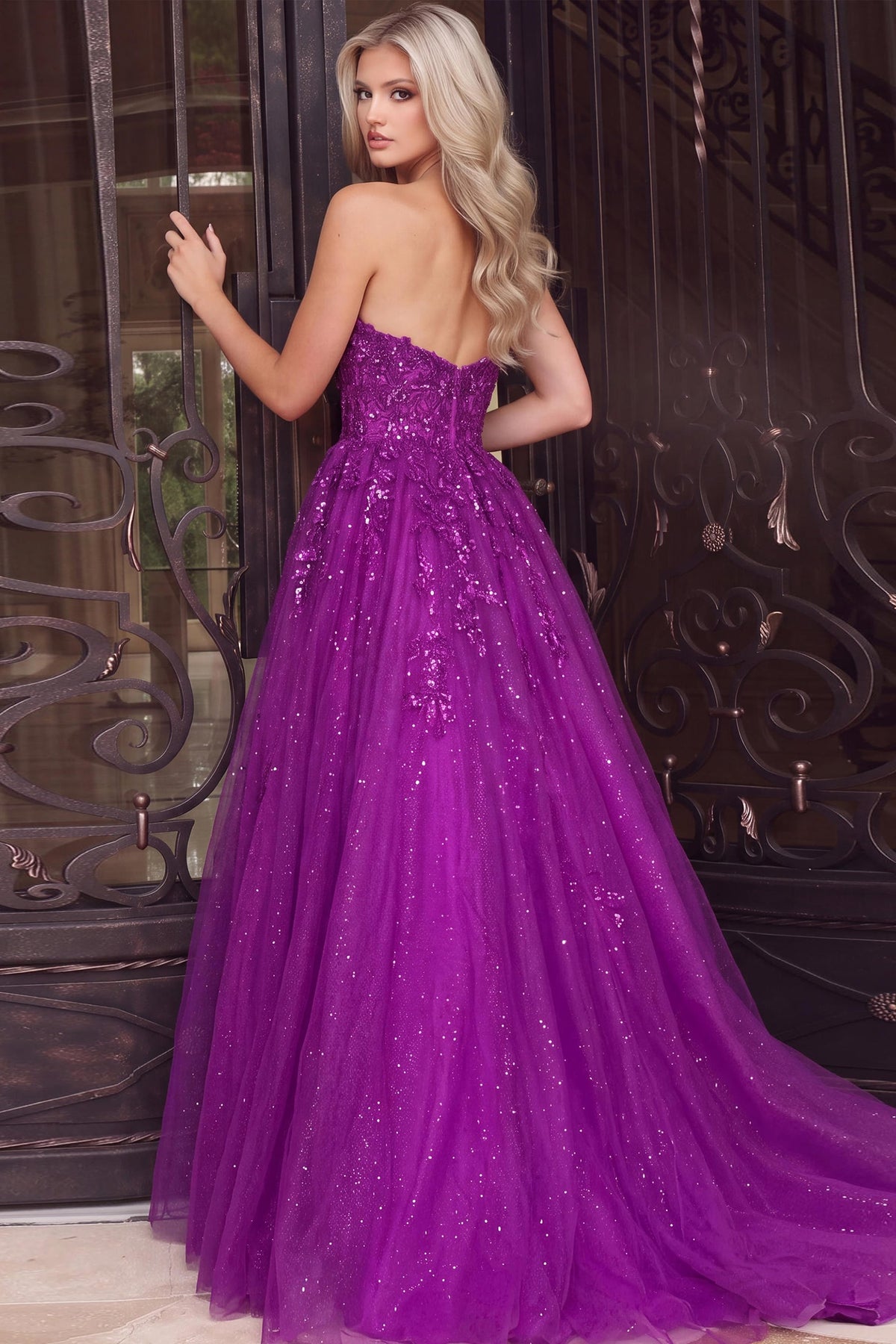 Jovani Prom Dress Jovani 00915 Embroidered Sweetheart Neckline Dress