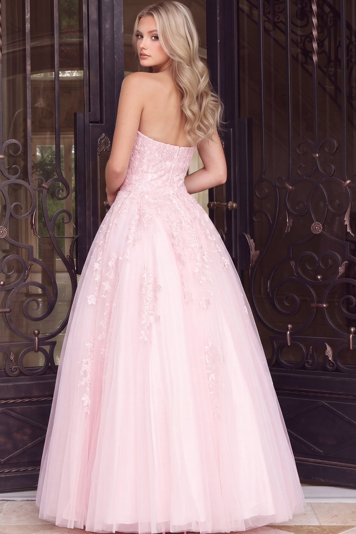Jovani Prom Dress Jovani 1831 Strapless Embroidered Ballgown