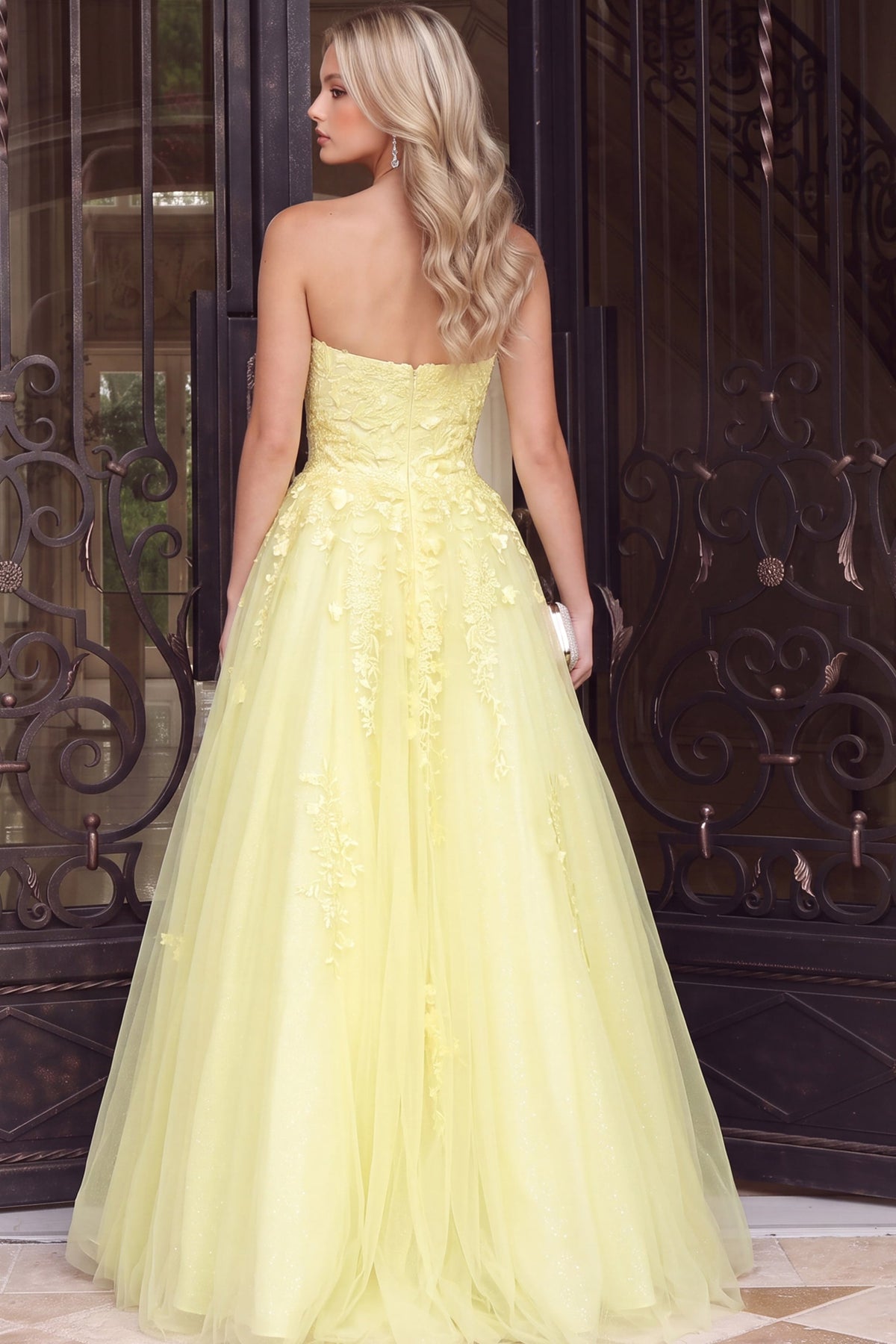 Jovani Prom Dress Jovani 1831 Strapless Embroidered Ballgown