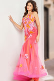 Jovani Prom Dress 00 / NAVY/MULTI PINK MULTI Jovani 36843 dress