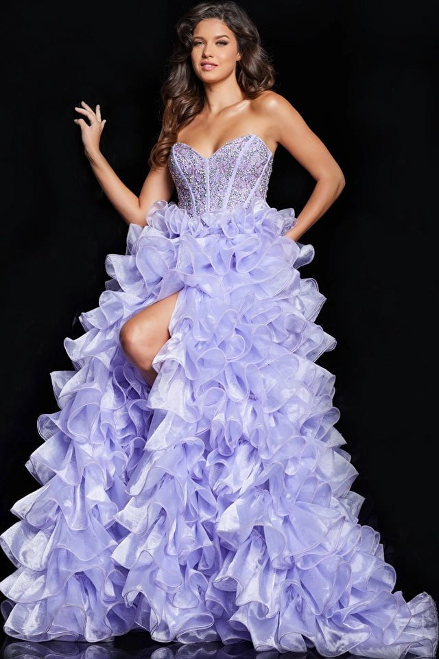 Jovani Prom Dress Jovani 37322 Corset Bodice Lilac Prom Dress