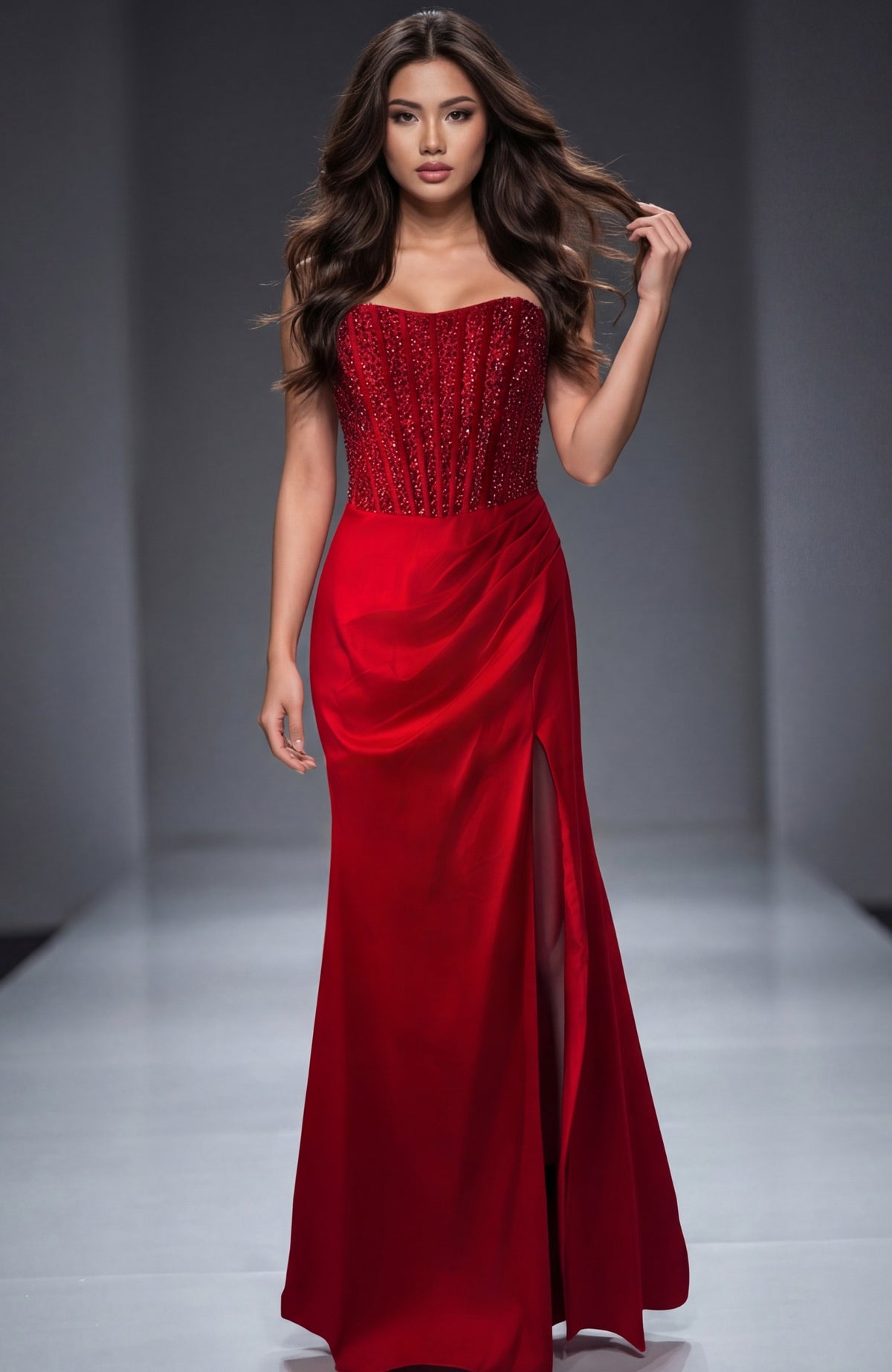 Jovani Prom Dress Jovani 43823 Strapless Embellished Bodice Dress
