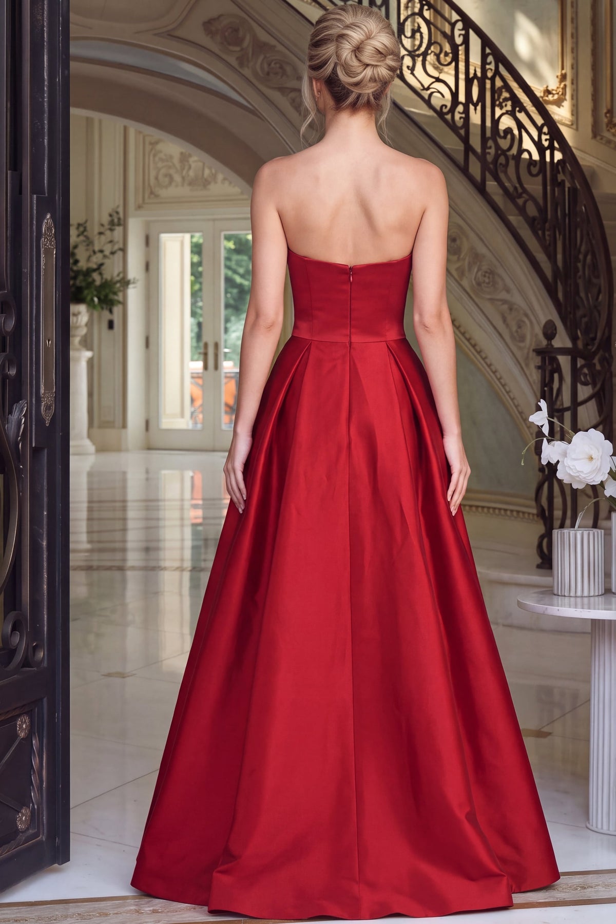 Jovani Prom Dress Jovani 47594 Strapless Ball Gown With Crystal Bow Accents