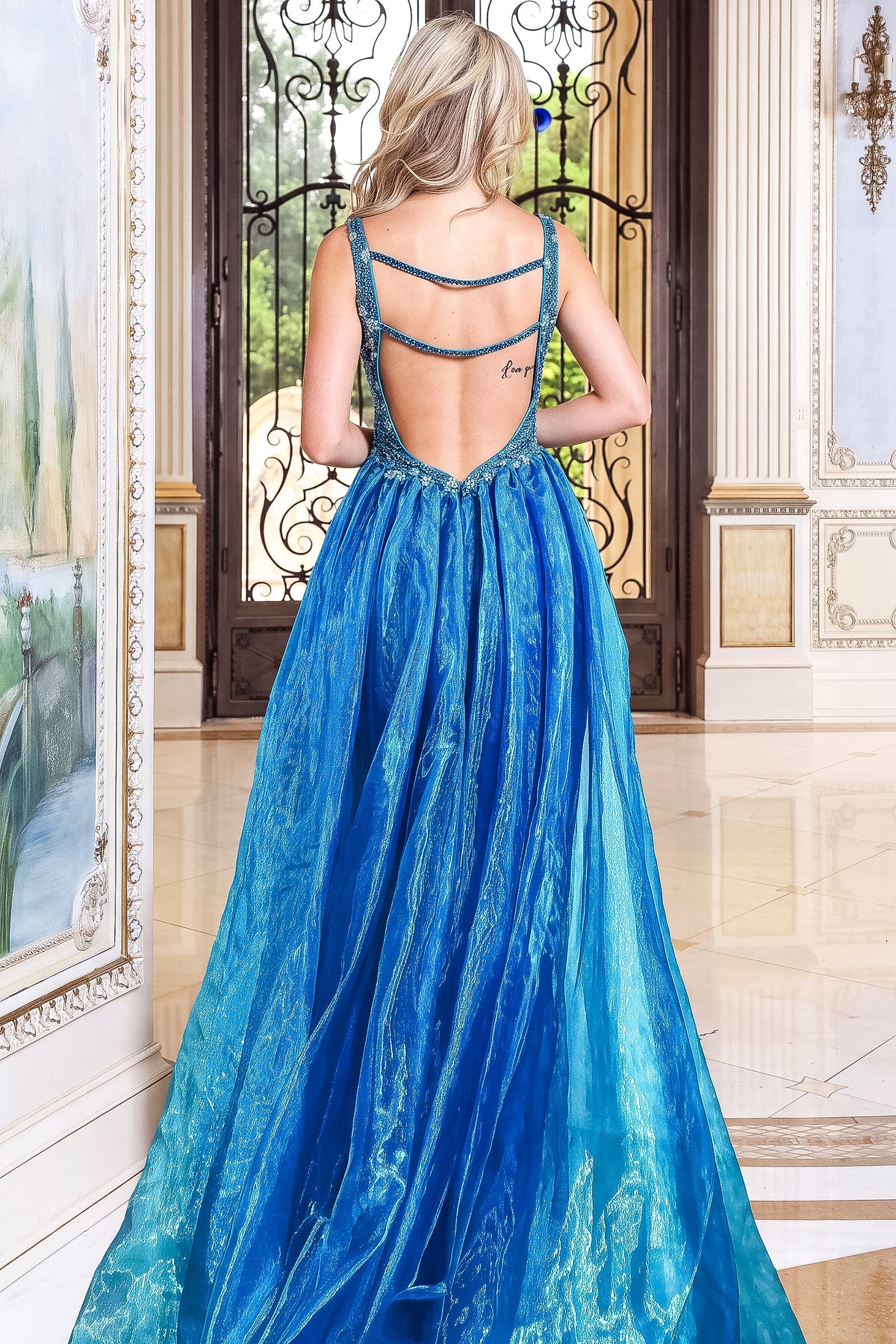 Jovani Prom Dress Jovani 51917 Beaded V Neck Sheath Dress