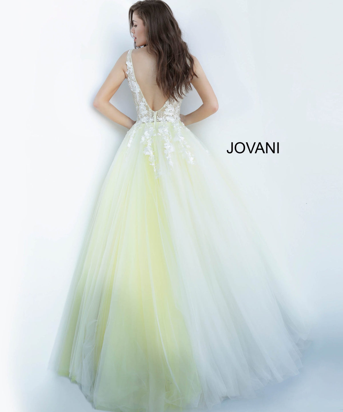 Jovani Prom Dress Jovani 55634 Red Floral Appliques Dress