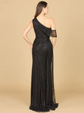Lara Design Dress LARA 29168 - BEADED ONE SHOULDER DRESS WITH TRAIN