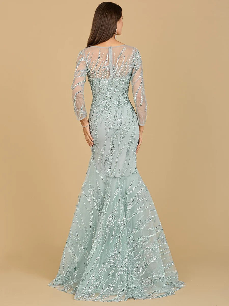 Lara Design Dress LARA 29199 - LONG SLEEVE MERMAID BEADED GOWN