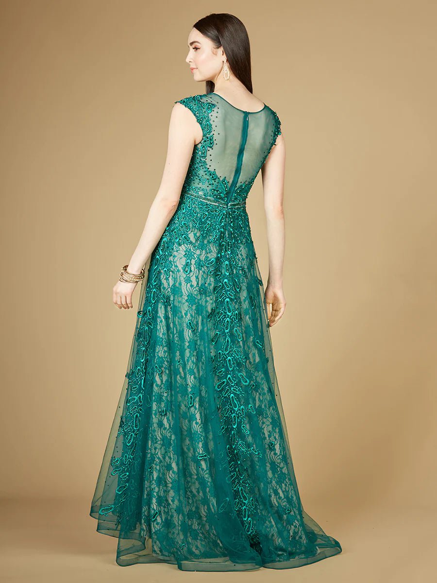 Lara Design Dress LARA 29250 - INSPIRED LACE GOWN WITH CAP SLEEVES