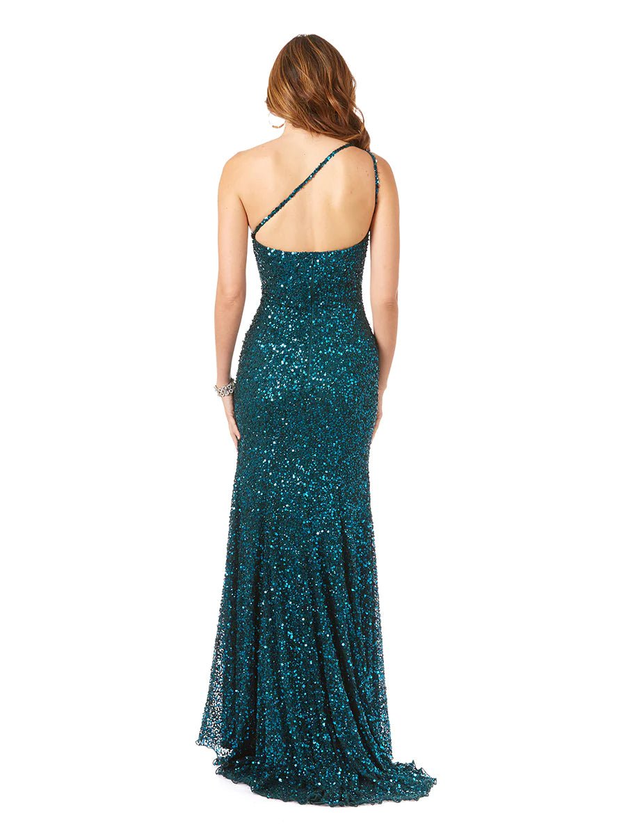 Lara Design Dress Lara 29286 One Shoulder Beaded Gown With Slit