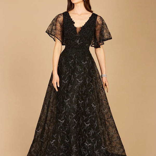 Black Cape Sleeve Square Neck Formal Kaftan Gown Dress – Sultan Dress