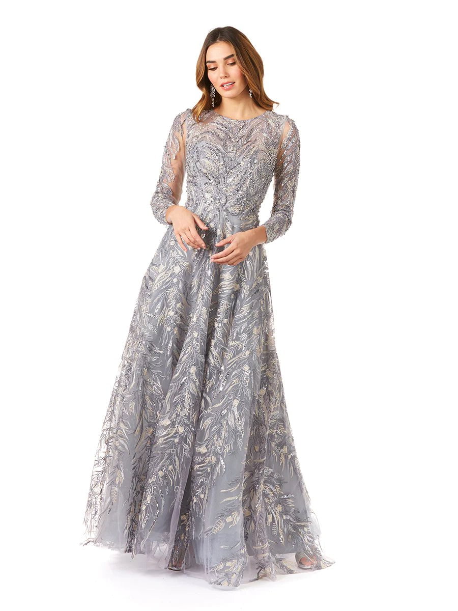 Lara Design Dress Lara 29353 High Neck, Long Sleeve Ball Gown