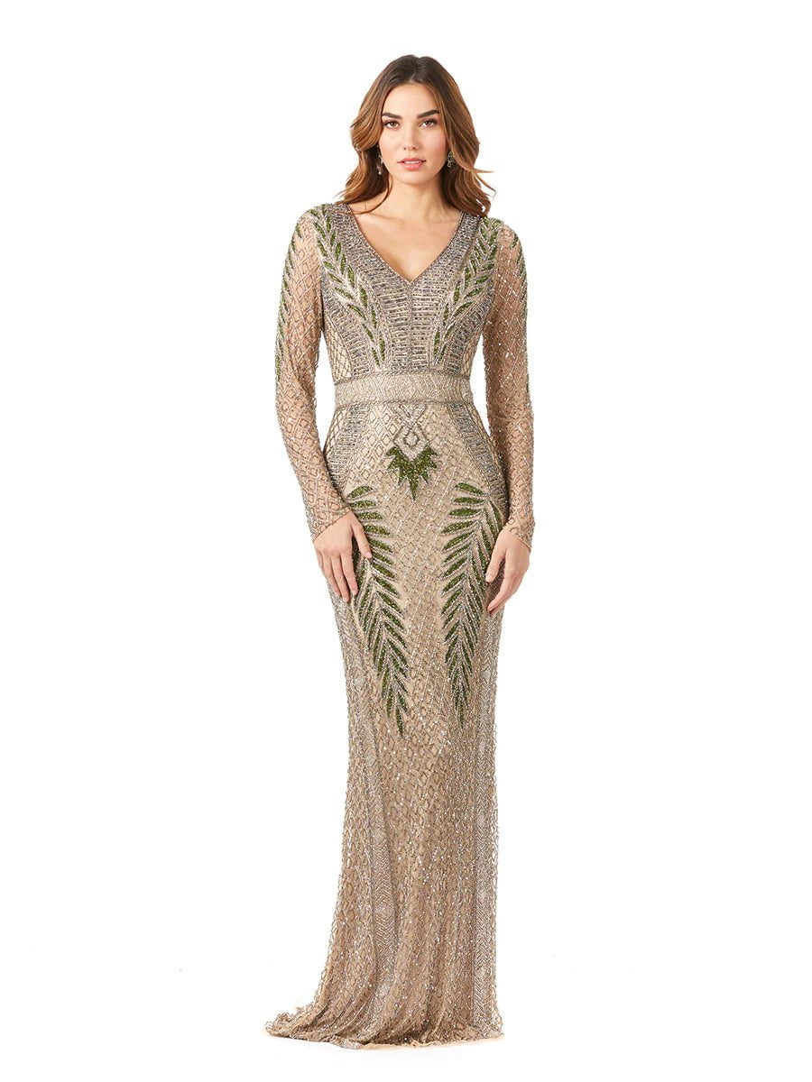 Lara Design Dress Lara 29363 - Long Sleeve Beaded Gown