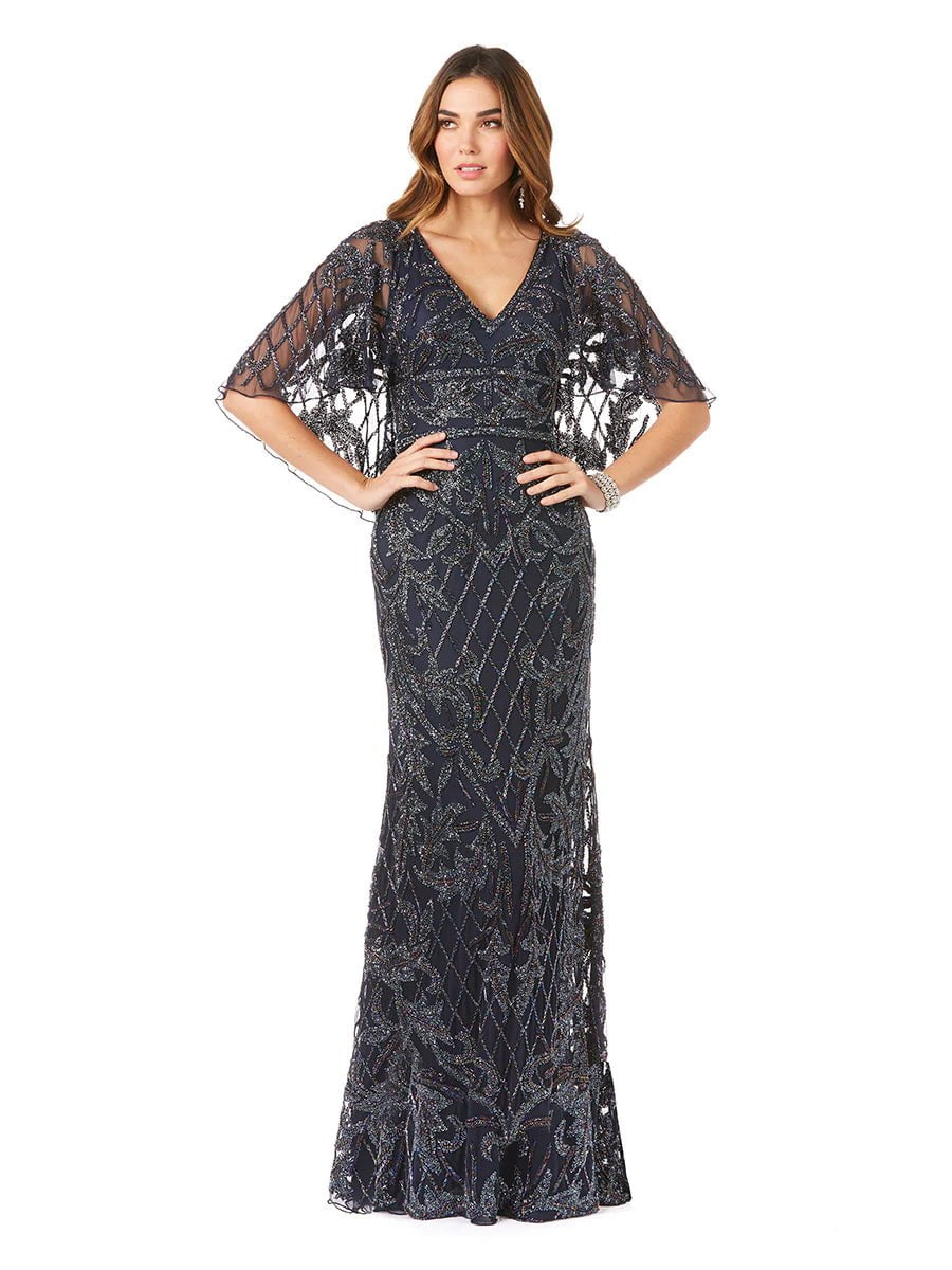 Lara Design Dress Lara 29838 Angel Wing Beaded Gown