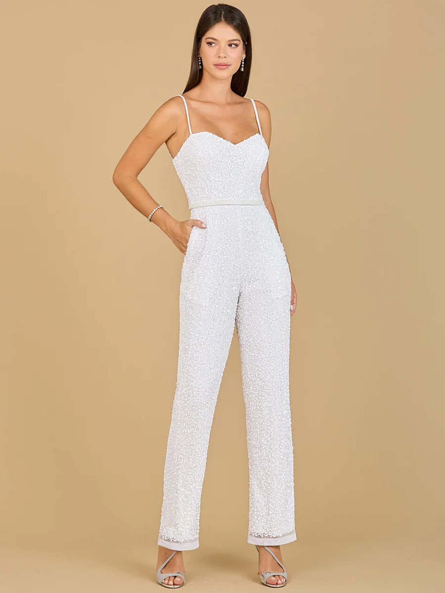 Lara Design Dress Lara 51122 - Beaded Bridal Jumpsuit