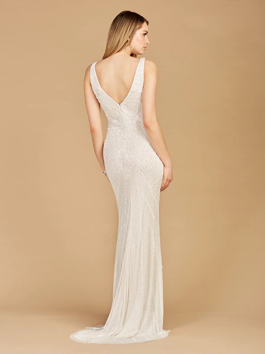 Lara Design Dress Lara 51129 - Lara V-neck Beaded Bridal Dress