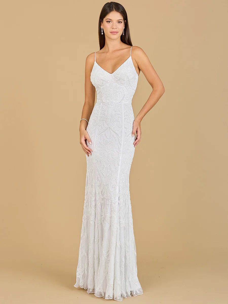 Lara Design Dress LARA 51138 - BEADED SPAGHETTI STRAP MERMAID GOWN