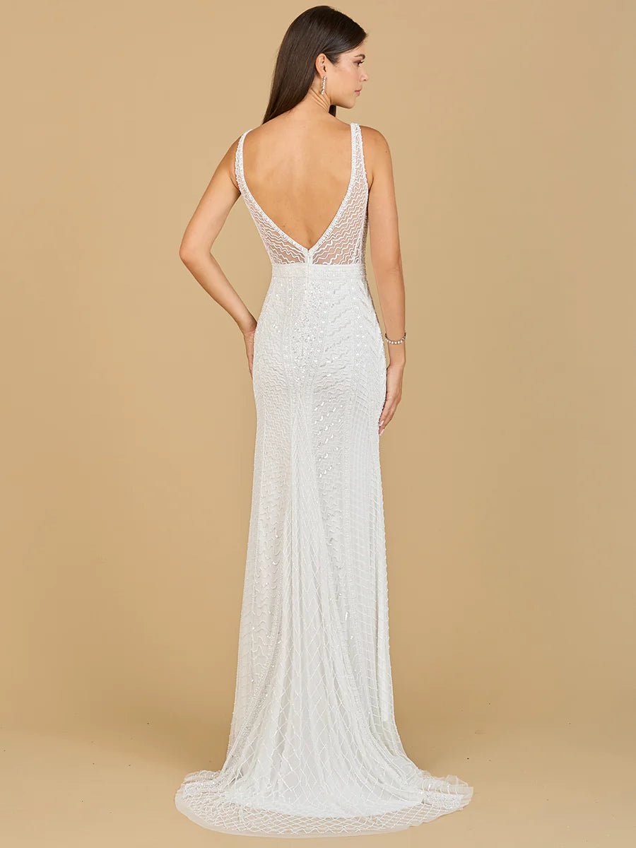 Lara Design Dress LARA 51147 - V-NECK BEADED BRIDAL GOWN