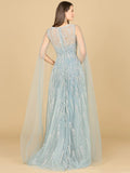 Lara Design mother of bride dress Lara 29143 LACE GOWN WITH CAPE SLEEVES AND V-NECKLINE