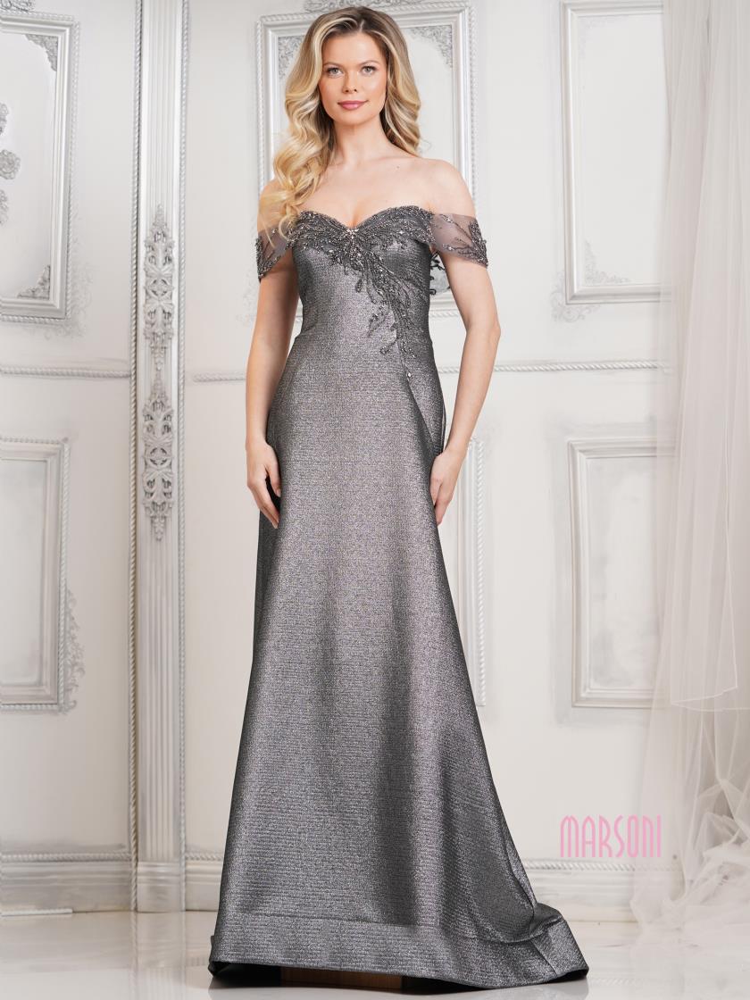 Marsoni Mother of the Bride Marsoni MV1305 off shoulder brocade dress